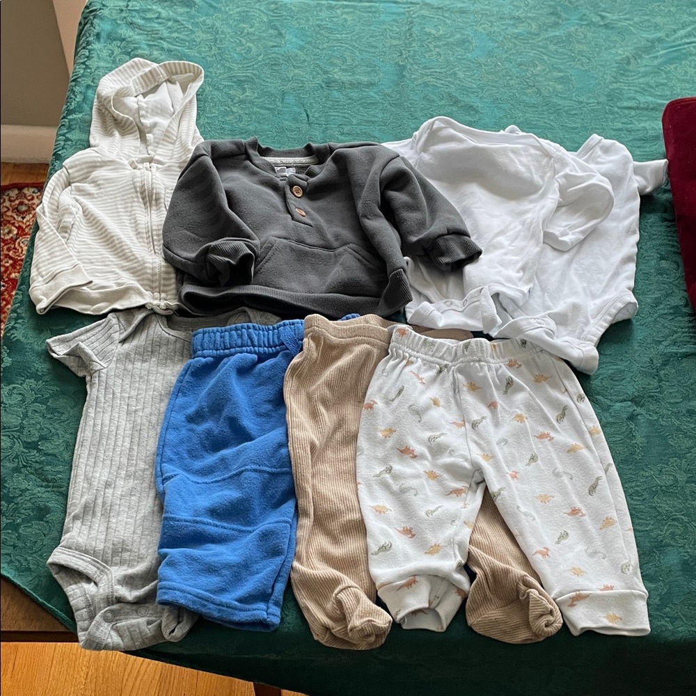 Gerber Striped Hoodie and Gray Outfit